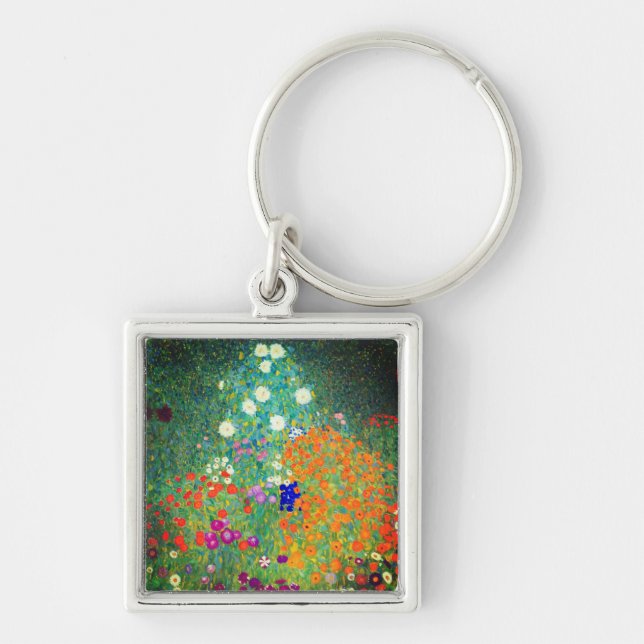 Gustav Klimt Flower Garden Keychain (Front)
