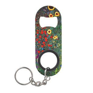 Gustav Klimt Flower Garden Keychain Bottle Opener