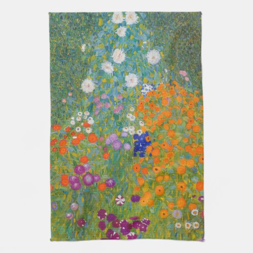 Gustav Klimt _ Flower Garden Kitchen Towel