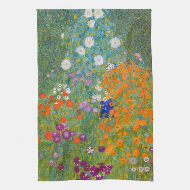 Gustav Klimt - Flower Garden Kitchen Towel (Vertical)