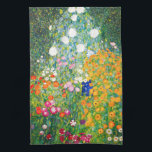 Gustav Klimt Flower Garden Kitchen Towel<br><div class="desc">Gustav Klimt Flower Garden kitchen towel. Oil painting on canvas from 1907. Completed during his golden phase, Flower Garden is one of Klimt’s most famous landscape paintings. The summer colors burst forth in this work with a beautiful mix of orange, red, purple, blue, pink and white blossoms. A great gift...</div>