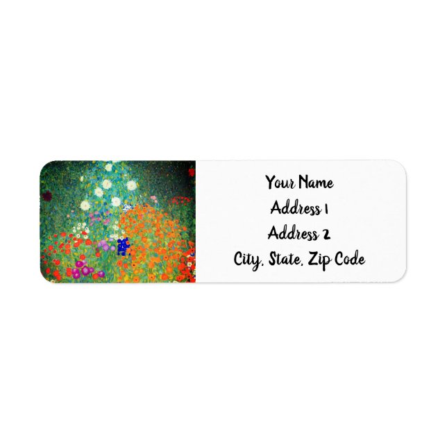 Gustav Klimt Flower Garden Label (Front)