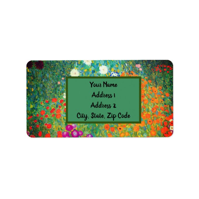 Gustav Klimt Flower Garden Label (Front)