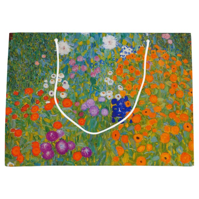 Gustav Klimt - Flower Garden Large Gift Bag (Front)
