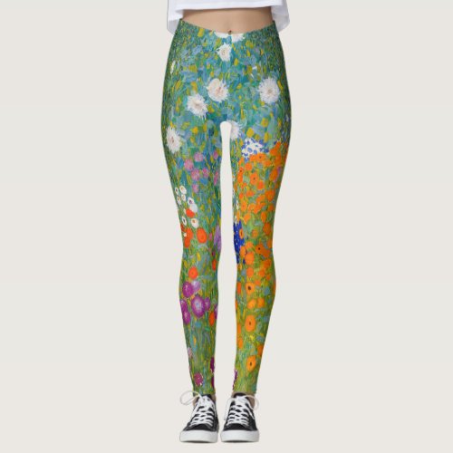 Gustav Klimt _ Flower Garden Leggings