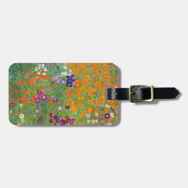 Gustav Klimt: Flower Garden Luggage Tag (Front Horizontal)