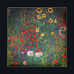 Gustav Klimt Flower Garden Magnet<br><div class="desc">Magnet featuring Gustav Klimt’s oil painting Farm Garden with Sunflowers (1907). A beautiful garden of sunflowers and exquisite blue,  red,  purple,  pink,  and white flowers. A great gift for fans of Art Nouveau and Austrian art.</div>