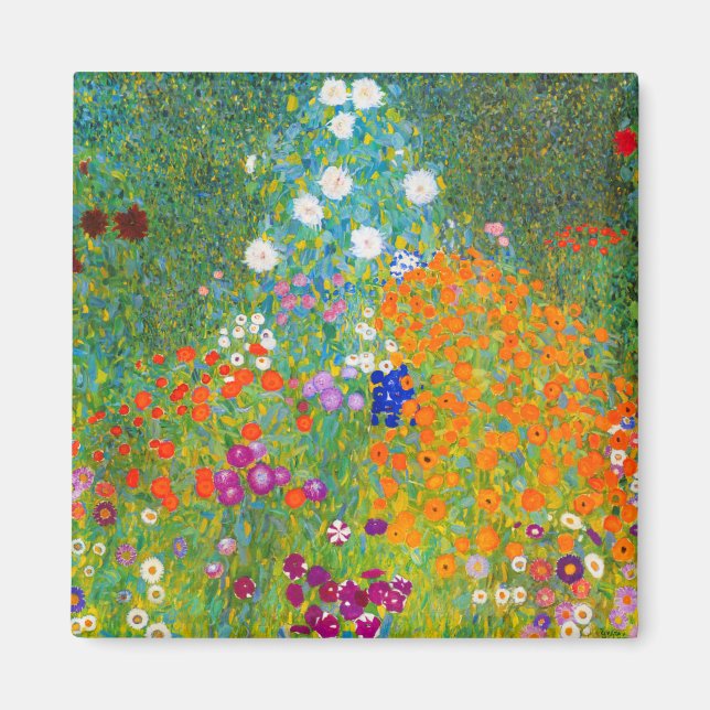 Gustav Klimt Flower Garden Magnet (Front)