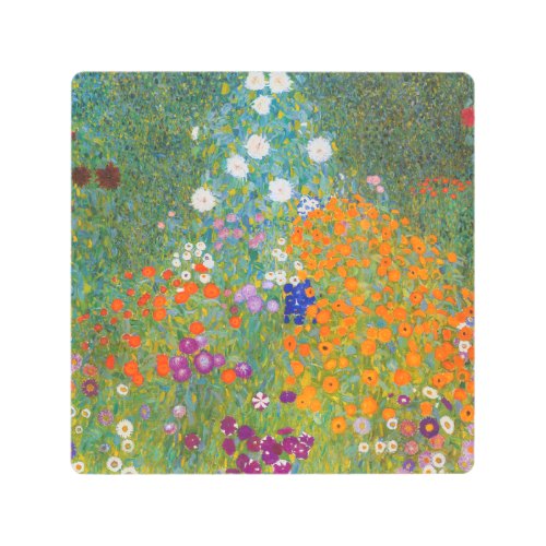 Gustav Klimt _ Flower Garden Metal Print