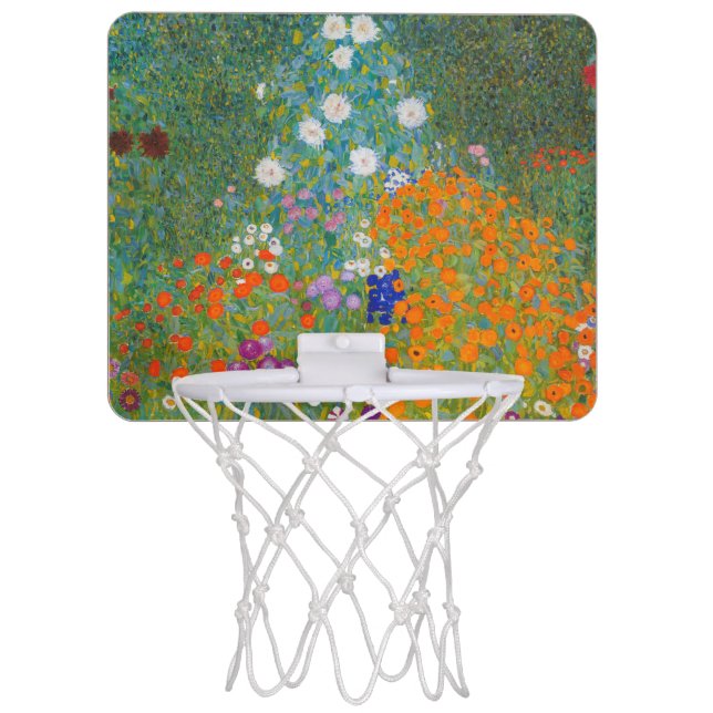 Gustav Klimt - Flower Garden Mini Basketball Hoop (Front)