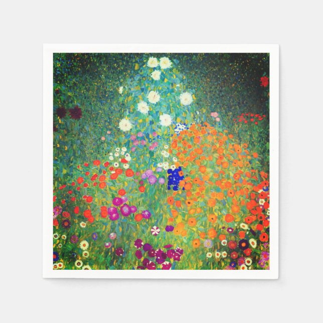 Gustav Klimt Flower Garden Napkins (Front)