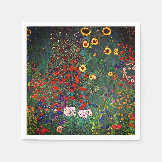 Gustav Klimt Flower Garden Napkins (Front)