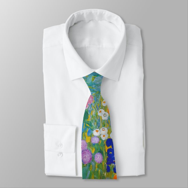 Gustav Klimt - Flower Garden Neck Tie (Tied)
