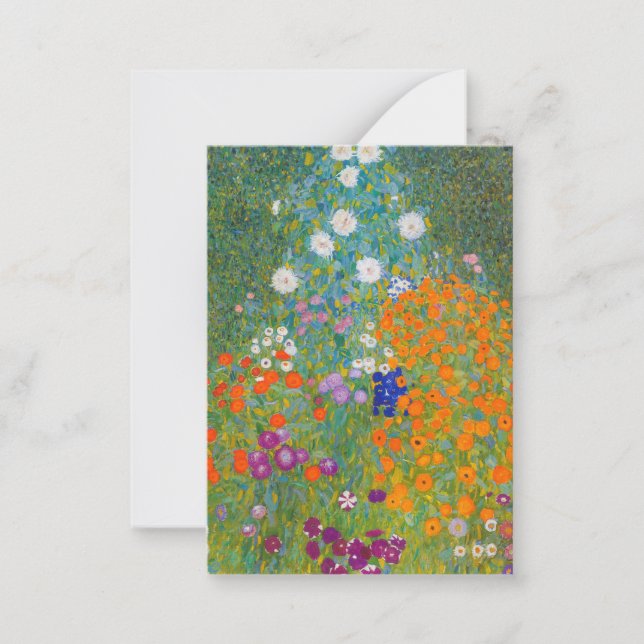 Gustav Klimt - Flower Garden Note Card (Front)