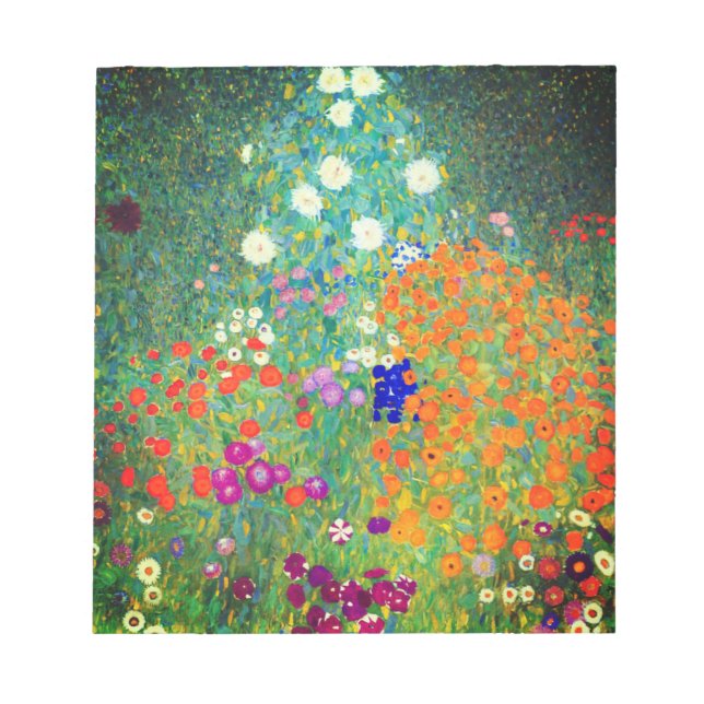 Gustav Klimt Flower Garden Notepad (Front)