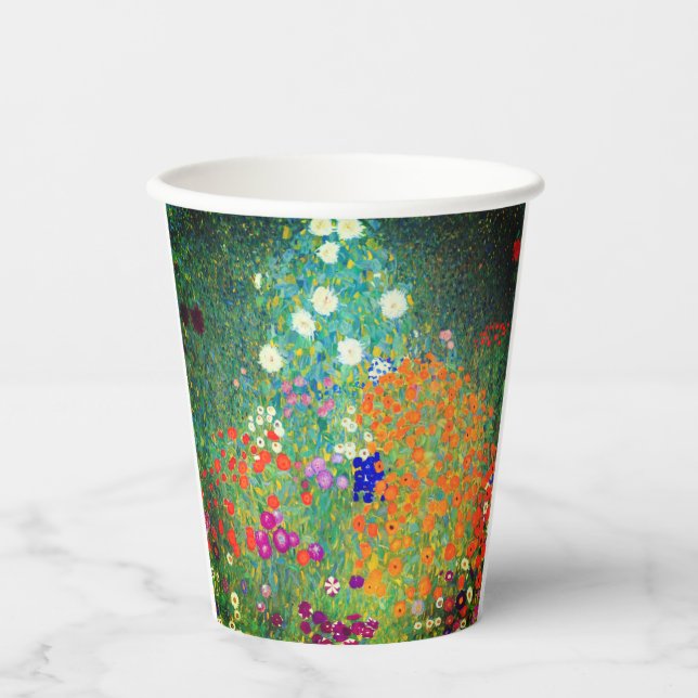 Gustav Klimt Flower Garden Paper Cups (Front)