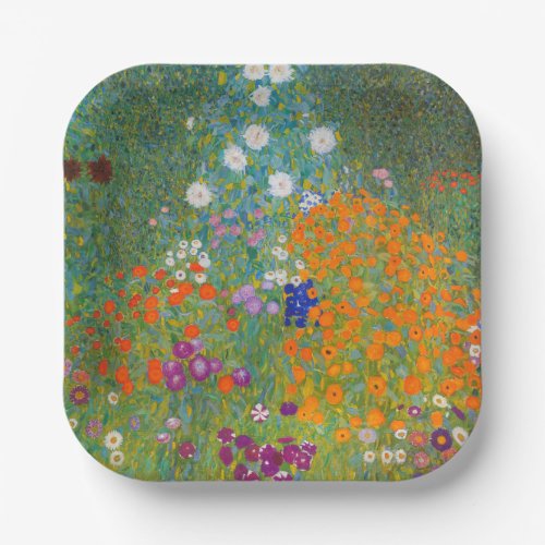 Gustav Klimt _ Flower Garden Paper Plates