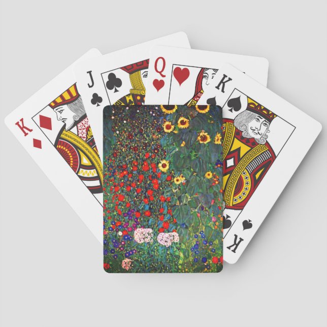 Gustav Klimt Flower Garden Poker Cards (Back)