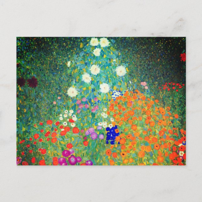 Gustav Klimt Flower Garden Postcard (Front)