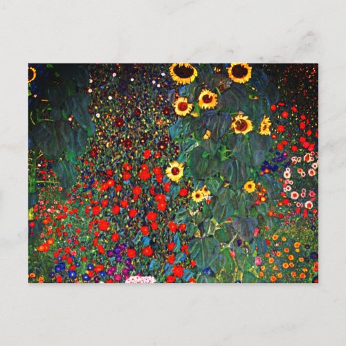 Gustav Klimt Flower Garden Postcard