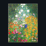 Gustav Klimt Flower Garden Postcard<br><div class="desc">Gustav Klimt Flower Garden postcard. Oil painting on canvas from 1907. Completed during his golden phase, Flower Garden is one of Klimt’s most famous landscape paintings. The summer colors burst forth in this work with a beautiful mix of orange, red, purple, blue, pink and white blossoms. A great gift for...</div>