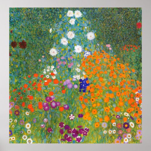 Gustav Klimt Flower Garden Poster