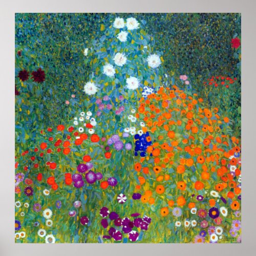 Gustav Klimt Flower Garden Poster