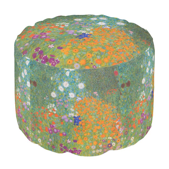 Gustav Klimt - Flower Garden Pouf (Angled Back)
