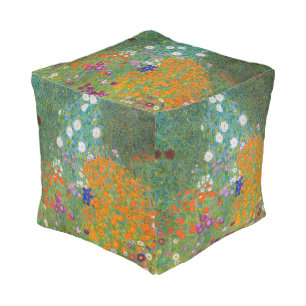 Gustav Klimt - Flower Garden Pouf