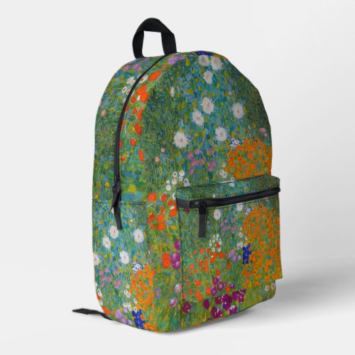 Gustav Klimt _ Flower Garden Printed Backpack
