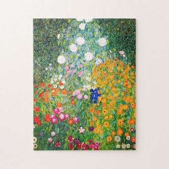 Gustav Klimt Flower Garden Puzzle by VintageSpot at Zazzle