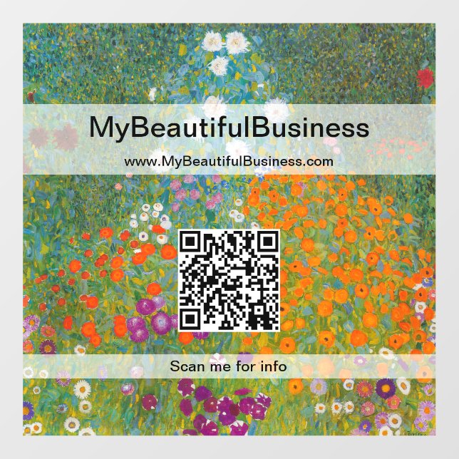 Gustav Klimt - Flower Garden QR Code Floor Decals (Front)