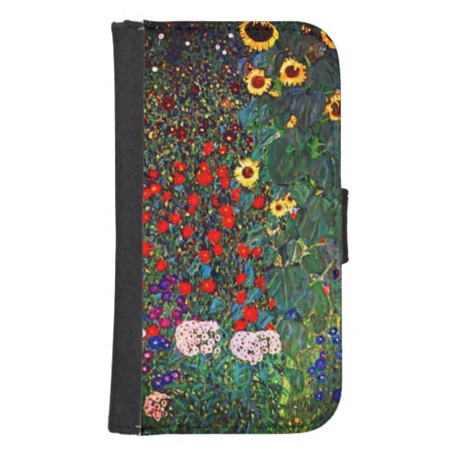 Gustav Klimt Flower Garden Galaxy S4 Wallet Case