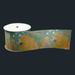 Gustav Klimt - Flower Garden Satin Ribbon<br><div class="desc">Flower Garden - Gustav Klimt in 1905-1907</div>