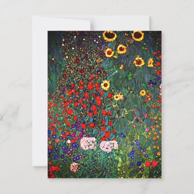 Gustav Klimt Flower Garden Save The Date (Front)