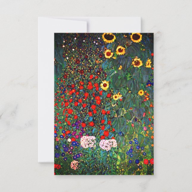 Gustav Klimt Flower Garden Save The Date (Front)