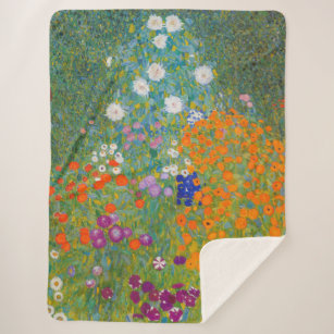 Gustav Klimt - Flower Garden Sherpa Blanket