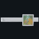 Gustav Klimt - Flower Garden Silver Finish Tie Bar<br><div class="desc">Flower Garden - Gustav Klimt in 1905-1907</div>