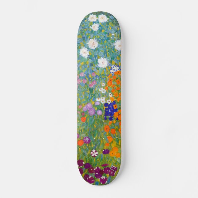 Gustav Klimt: Flower Garden Skateboard (Front)