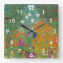 Gustav Klimt - Flower Garden Square Wall Clock