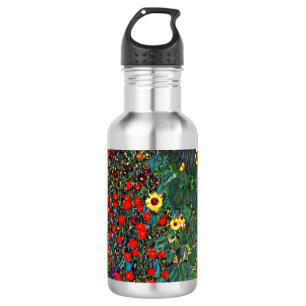 Gustav Klimt Flower Garden Stainless Steel Water Bottle