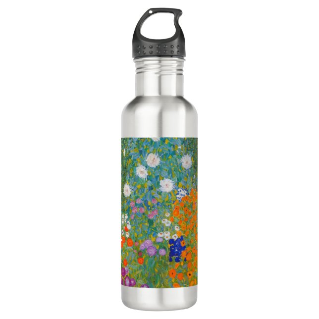 Gustav Klimt - Flower Garden Stainless Steel Water Bottle (Front)