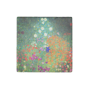Gustav Klimt Flower Garden Stone Magnet