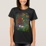 Gustav Klimt Flower Garden T-Shirt<br><div class="desc">T-Shirt featuring Gustav Klimt’s oil painting Farm Garden with Sunflowers (1907). A beautiful garden of sunflowers and exquisite blue,  red,  purple,  pink,  and white flowers. A great gift for fans of Art Nouveau and Austrian art.</div>