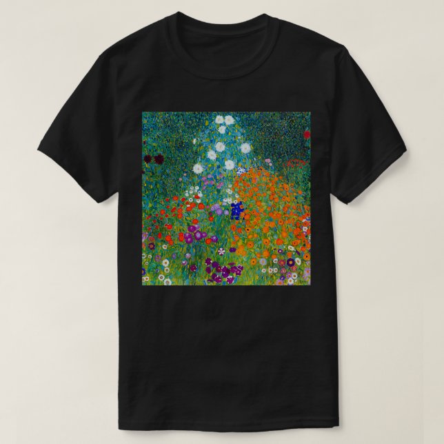 Gustav Klimt Flower Garden  T-Shirt (Design Front)