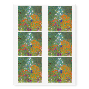 Gustav Klimt - Flower Garden Temporary Tattoos