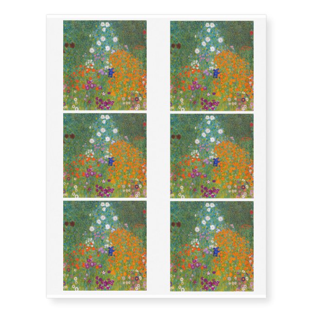 Gustav Klimt - Flower Garden Temporary Tattoos (Front)