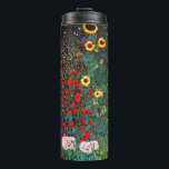 Gustav Klimt Flower Garden Thermal Tumbler<br><div class="desc">Thermal Tumbler featuring Gustav Klimt’s oil painting Farm Garden with Sunflowers (1907). A beautiful garden of sunflowers and exquisite blue,  red,  purple,  pink,  and white flowers. A great gift for fans of Art Nouveau and Austrian art.</div>