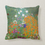 Gustav Klimt: Flower Garden Throw Pillow<br><div class="desc">A beautiful classic pillow featuring a colorful flower garden,  painted by the Austrian symbolist painter Gustav Klimt.</div>