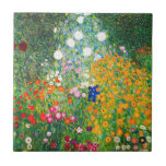 Gustav Klimt Flower Garden Tile<br><div class="desc">Gustav Klimt Flower Garden tile. Oil painting on canvas from 1907. Completed during his golden phase, Flower Garden is one of Klimt’s most famous landscape paintings. The summer colors burst forth in this work with a beautiful mix of orange, red, purple, blue, pink and white blossoms. A great gift for...</div>